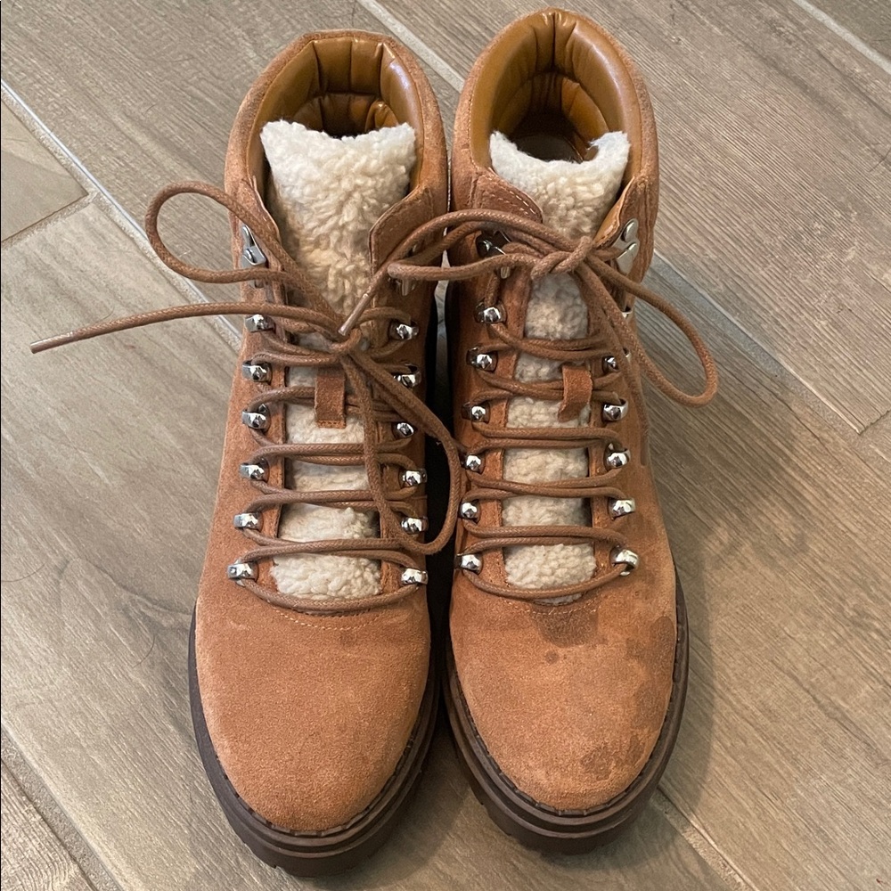 Marc Fisher Tan Ankle Boots with Cream Lining